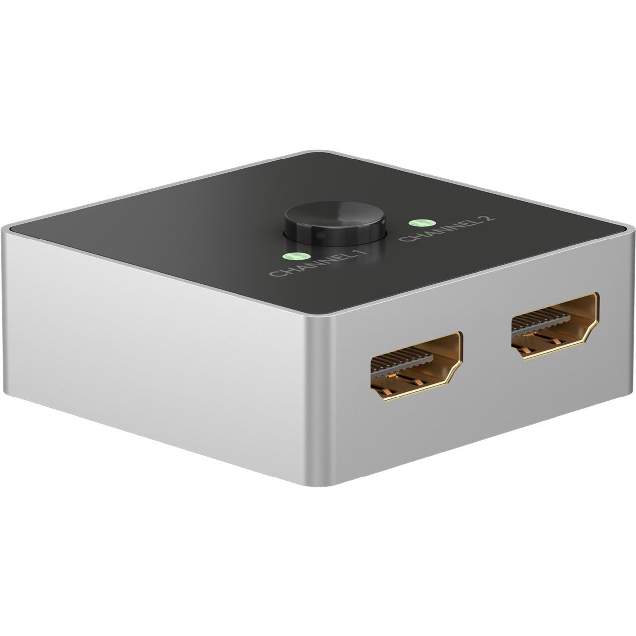 Goobay Manuelle HDMI-Umschaltbox 2 auf 1 (4K @ 60Hz), HDMI Switch (schwarz/silber)