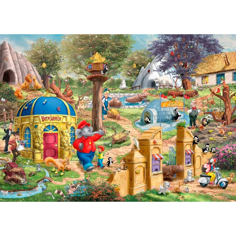 Schmidt Spiele Thomas Kinkade Studios: Benjamin Blümchen, Ein Tag im Neustädter Zoo (1000 Teile)