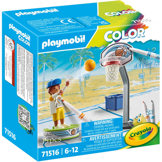 PLAYMOBIL 71516 Color Basketballspieler, Konstruktionsspielzeug