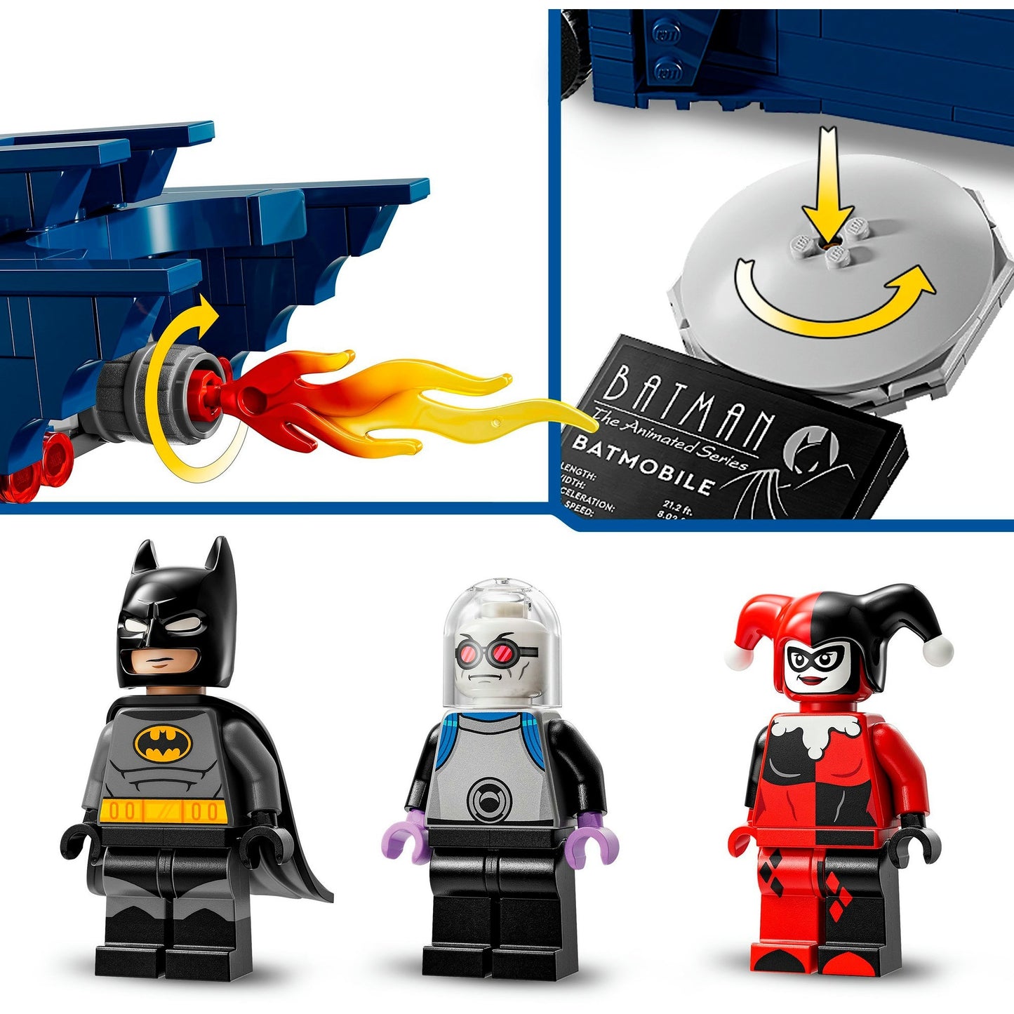 LEGO 76274 DC Super Heroes Batman im Batmobil vs. Harley Quinn und Mr. Freeze, Konstruktionsspielzeug