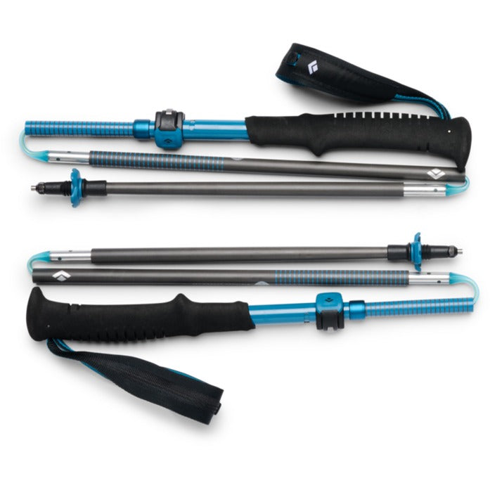 Trekkingstöcke Distance Carbon FLZ, Fitnessgerät (anthrazit/blau, 1 Paar, 110-125 cm)