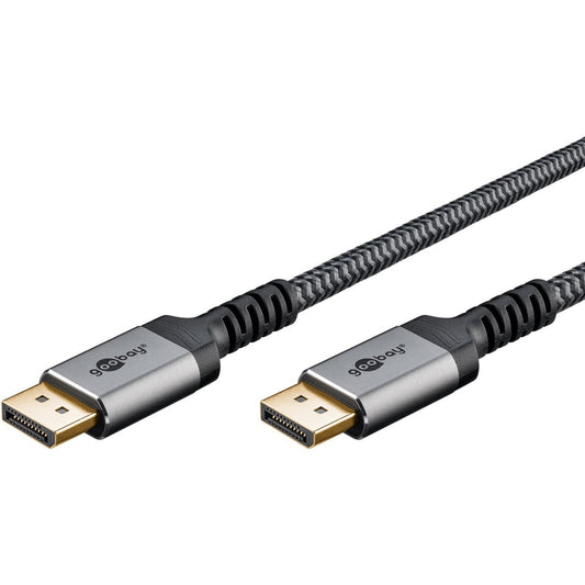 Goobay Plus DisplayPort 1.4 Kabel, 8K @ 60Hz (grau, 1 Meter)