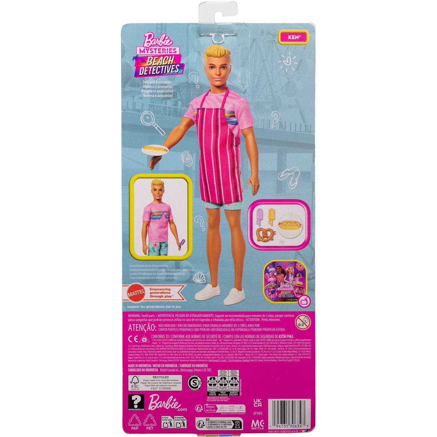Barbie Mysteries Beach Detectives Ken-Puppe und Zubehör