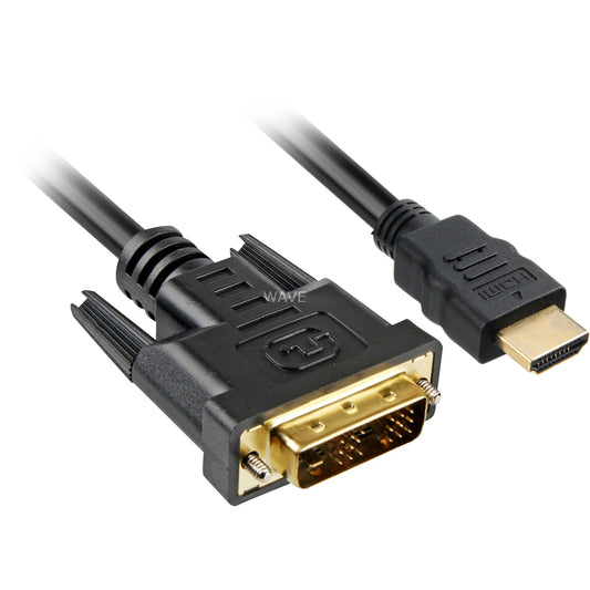 Sharkoon Adapterkabel HDMI > DVI (schwarz, 2 Meter, Single Link, 18+1)