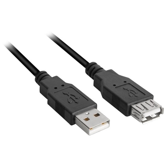 Sharkoon USB 2.0 Verlängerungskabel, USB-A Stecker > USB-A Buchse (schwarz, 1,0 Meter, doppelt geschirmt)