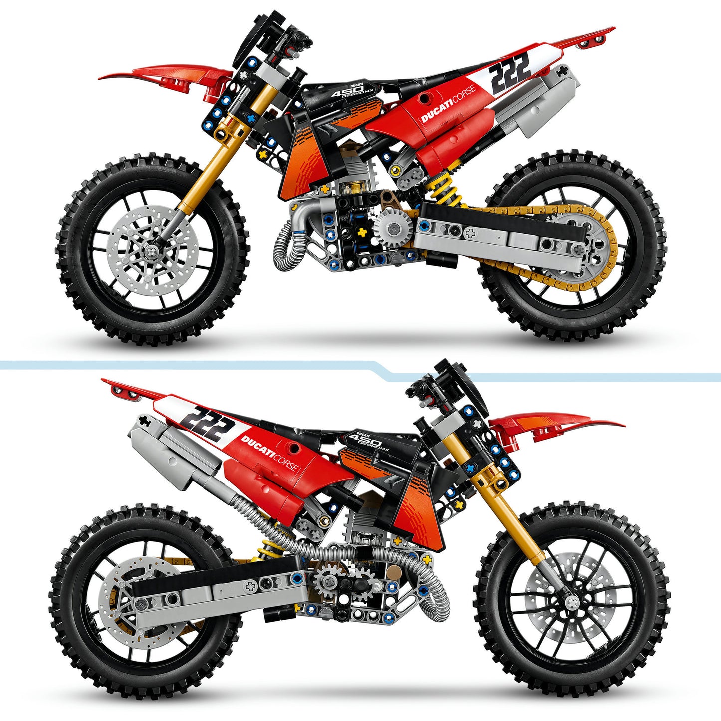 42238 Technic Ducati Desmo450 MX Factory Motorrad, Konstruktionsspielzeug