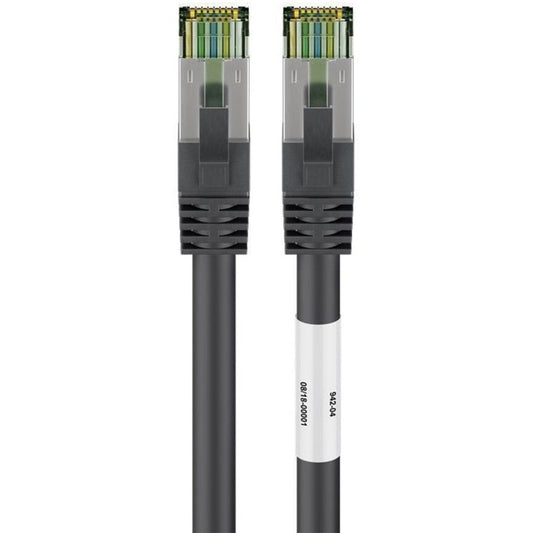 Goobay CAT 8.1 Patchkabel, S/FTP (PiMF) (schwarz, 2 Meter)