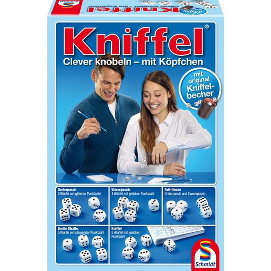 Schmidt Spiele Kniffel mit Lederwürfelbecher, Würfelspiel