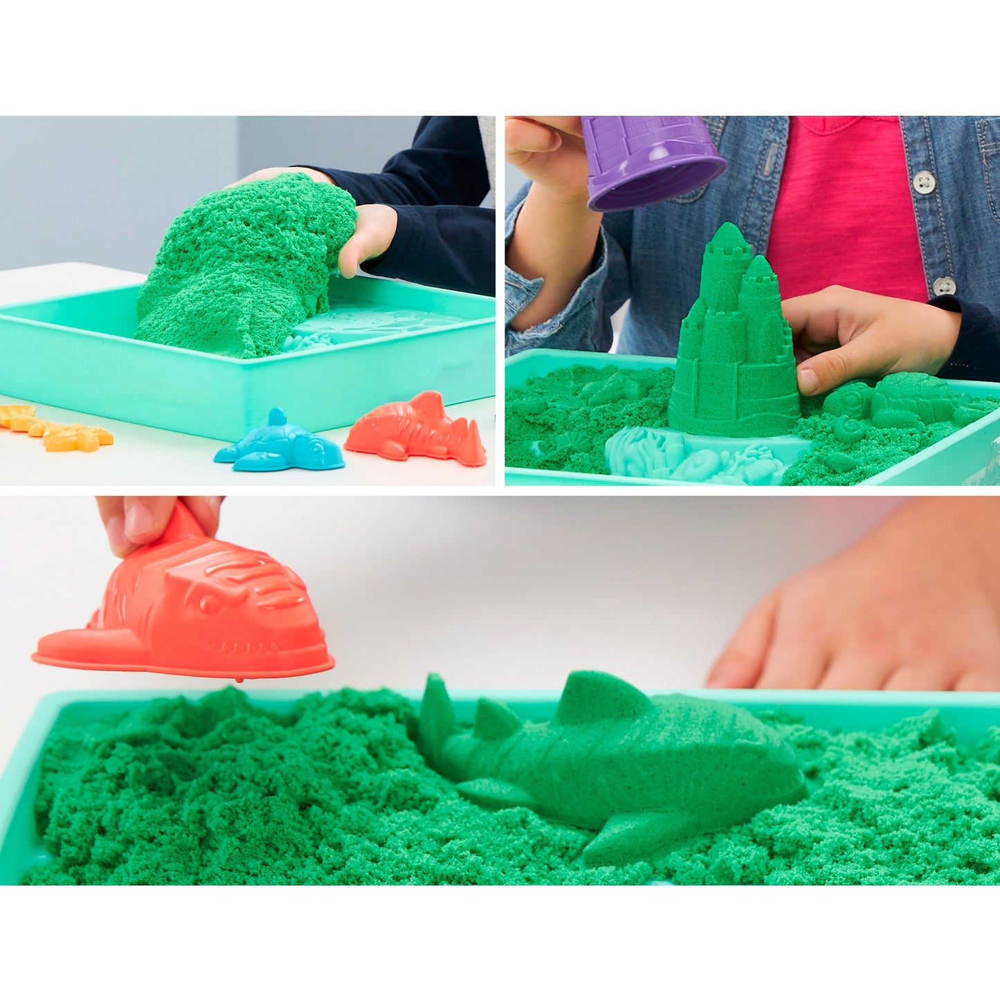 Spin Master Kinetic Sand - Sandbox Set grün, Spielsand