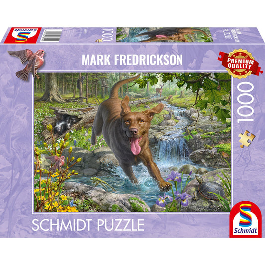 Mark Fredrickson: Hundeliebe - Frühlingsspaziergang mit Labrador Retriever, Puzzle