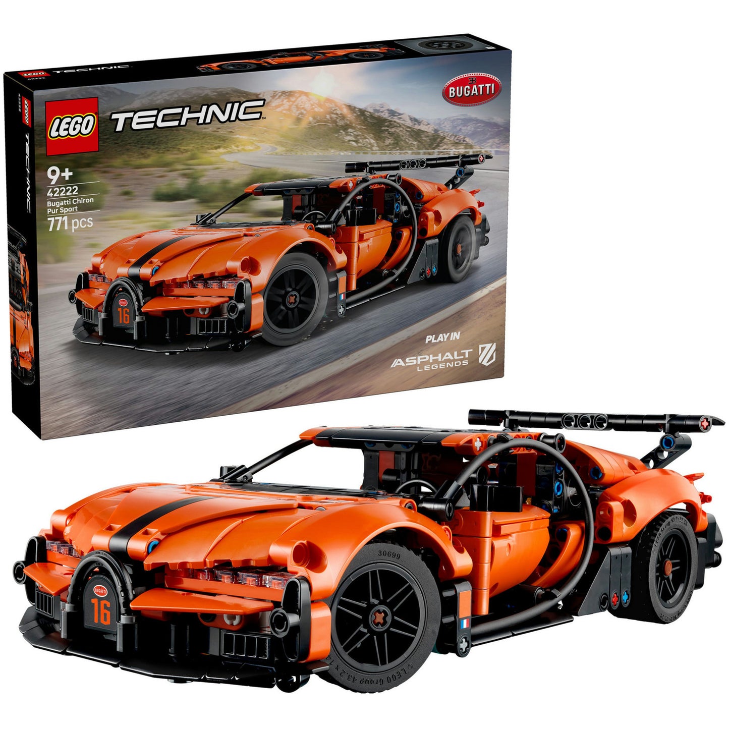 42222 Technic Bugatti Chiron Pur Sport Hypercar, Konstruktionsspielzeug