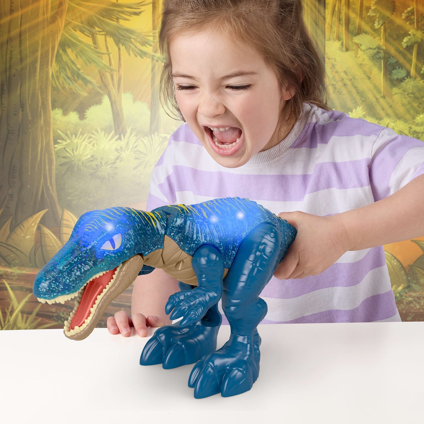 Imaginext Jurassic World Knurrender Leucht-Baryonyx, Spielfigur