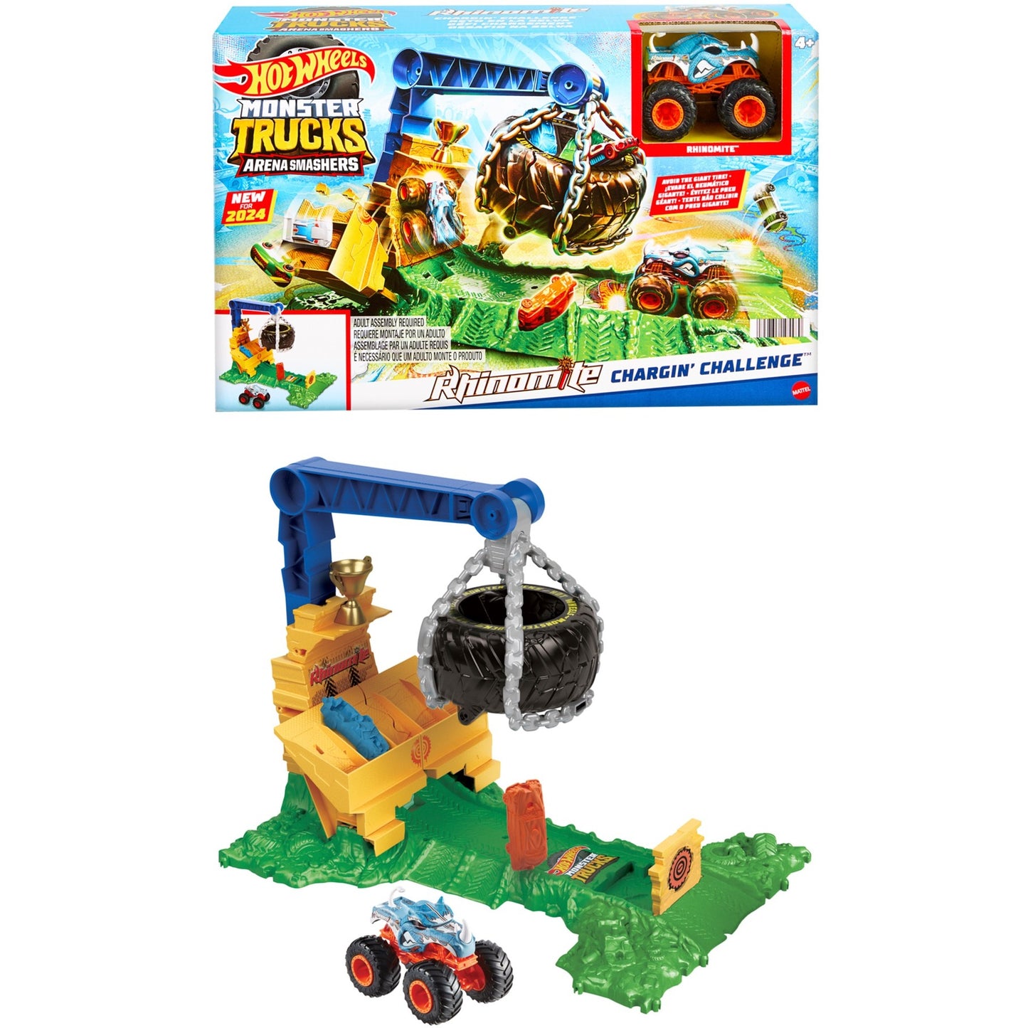 Hot Wheels Hot Wheels Monster Trucks Arena Smashers: Rhinomite Chargin, Spielfahrzeug