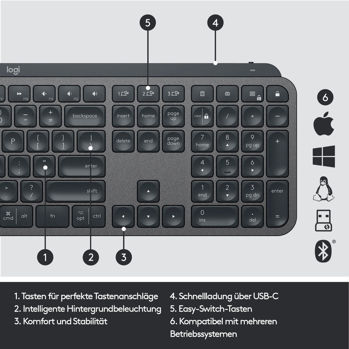 Logitech MX Keys for Business (graphit, DE-Layout)