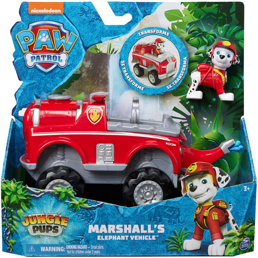 Spin Master Paw Patrol - Jungle Pups Elefanten-Fahrzeug mit Marshall-Figur, Spielfahrzeug