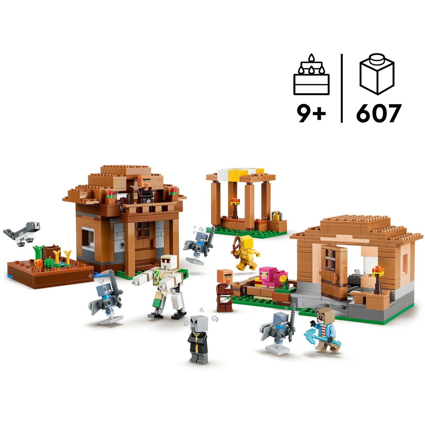 21596 Minecraft Angriff des Magiers auf das Dorf, Konstruktionsspielzeug