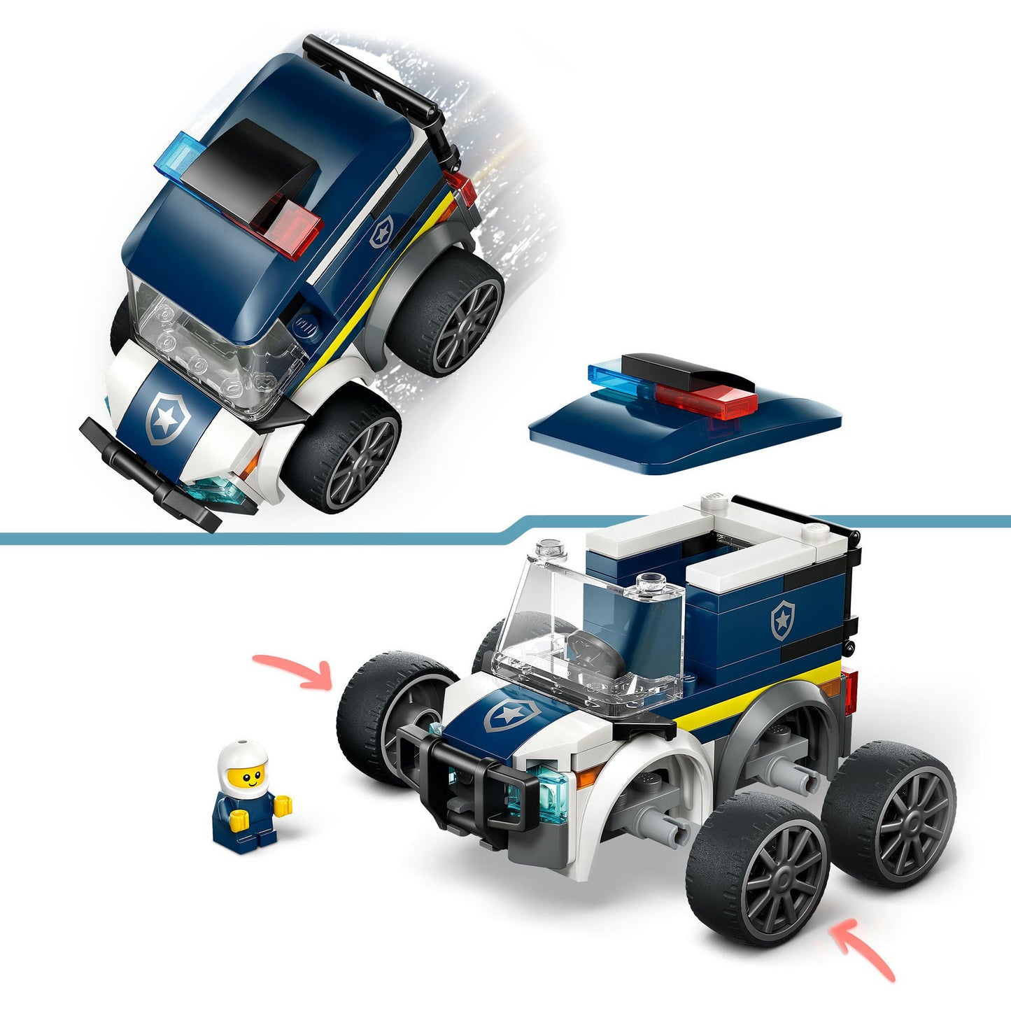 60481 City Coole Flitzer - Polizei-Truck, Konstruktionsspielzeug