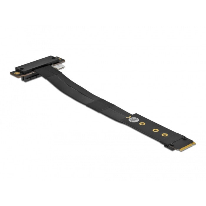 DeLOCK M.2 Key M > PCIe x4 NVMe Adapterkabel (schwarz, 20cm, PCIe Buchse 90° abgewinkelt)