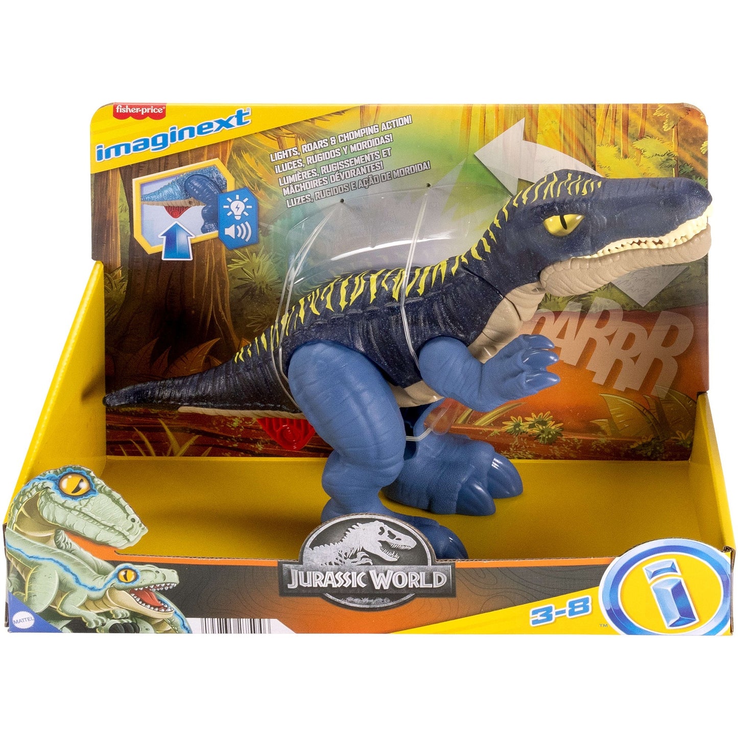 Imaginext Jurassic World Knurrender Leucht-Baryonyx, Spielfigur
