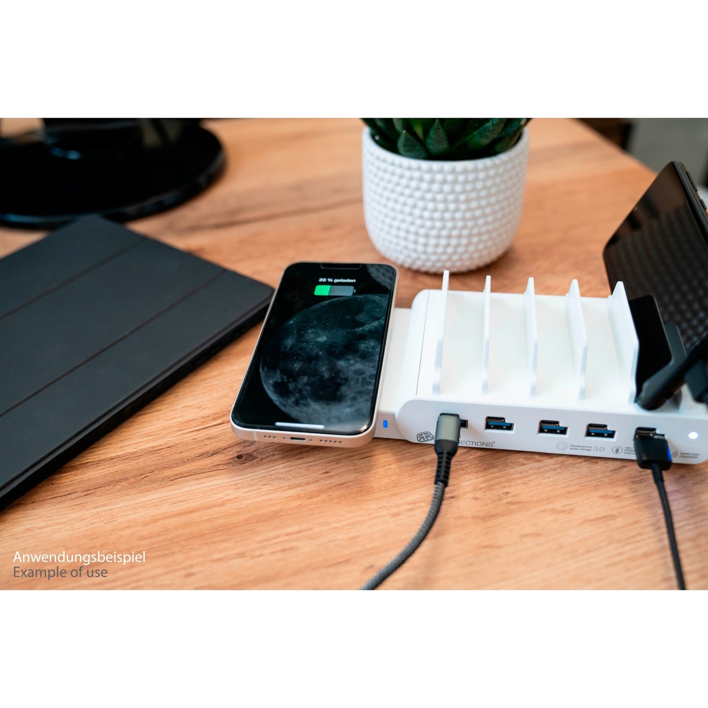 Good Connections Qi Wireless Charging Pad 15 Watt (weiss, für USB-Desktop-Schnellladestation PCA-D006W (linke Seite))