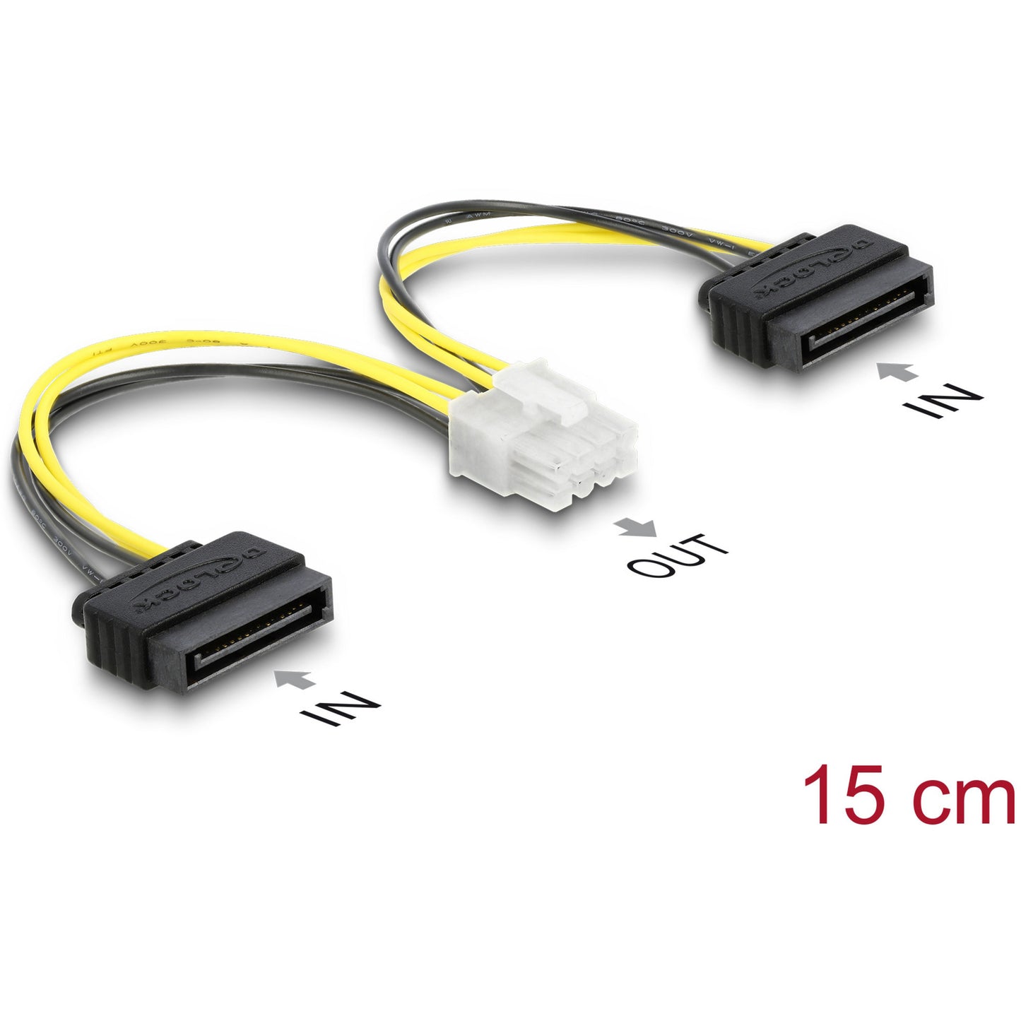 Stromkabel 2 x SATA 15 Pin Stecker zu 8 Pin EPS, Stromversorgung