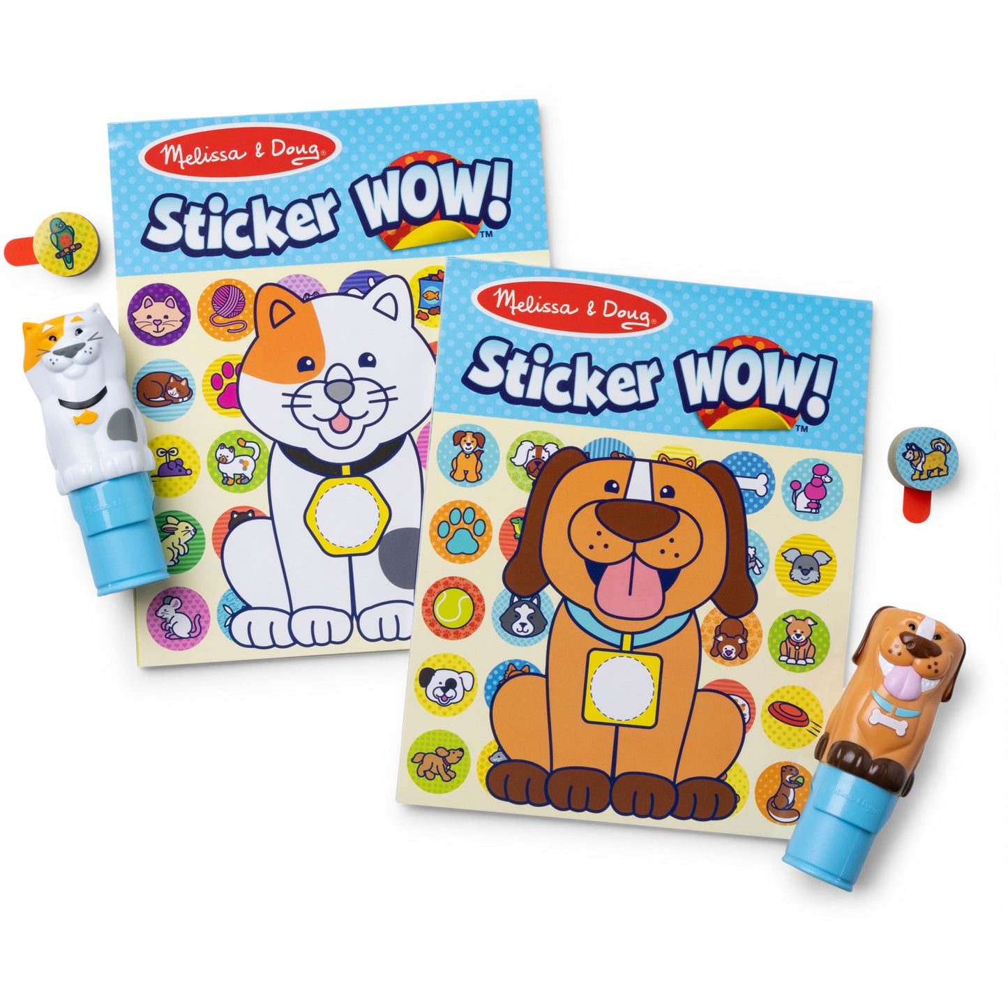 Melissa & Doug - Sticker WOW! Sticker-Stempelset 2er-Pack Tiere, Basteln