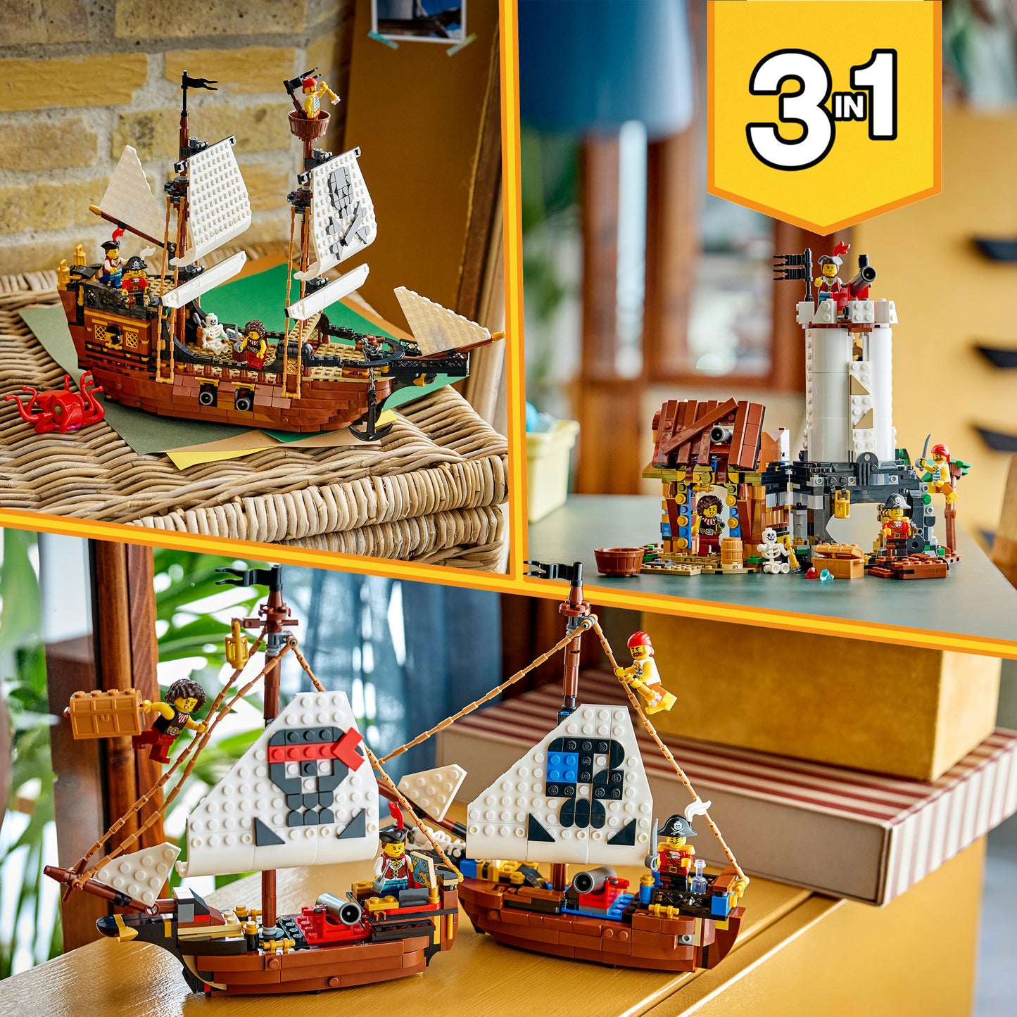31387 Creator 3-in-1 Legendäres Piratenschiff, Konstruktionsspielzeug