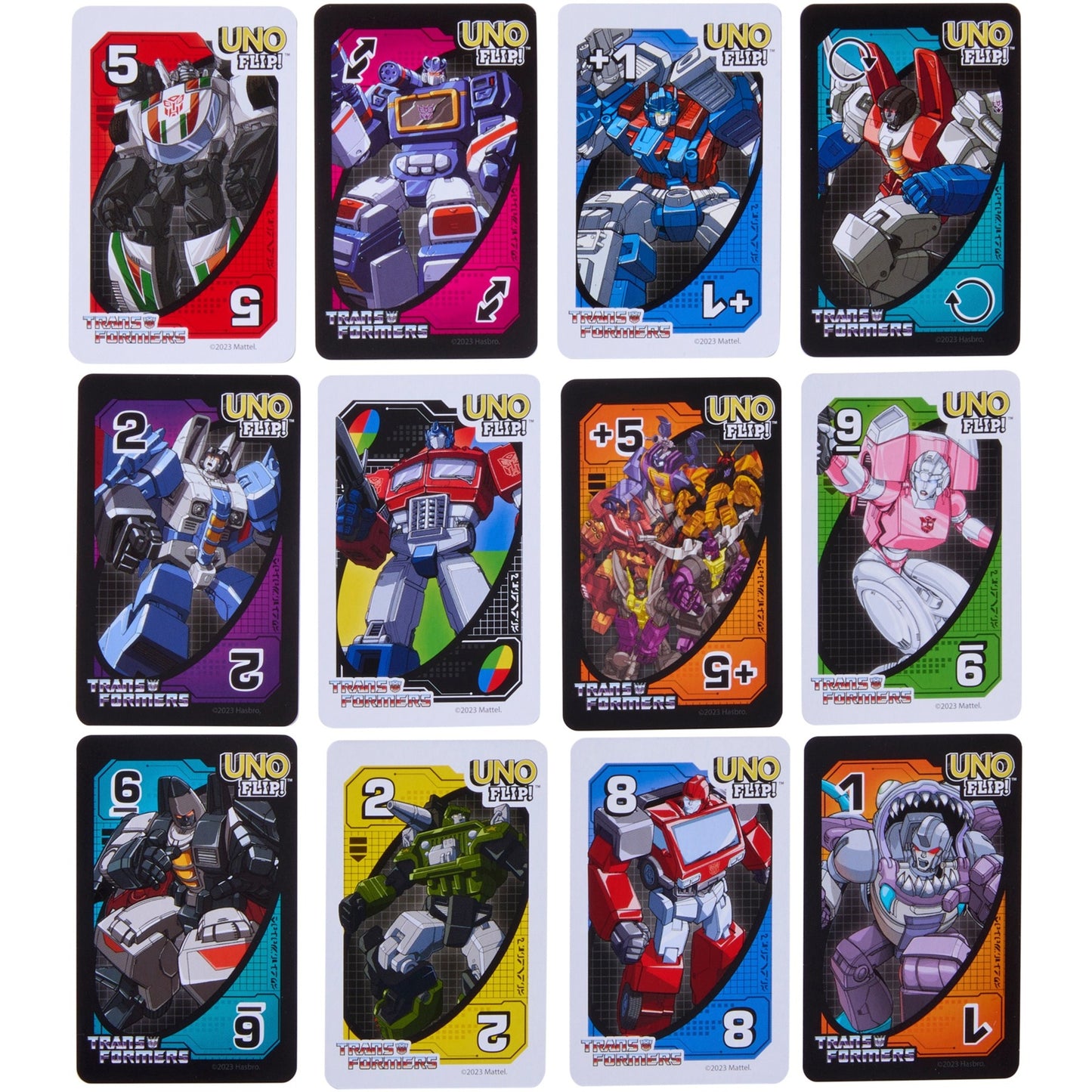 Mattel Games UNO Flip! Transformers, Kartenspiel