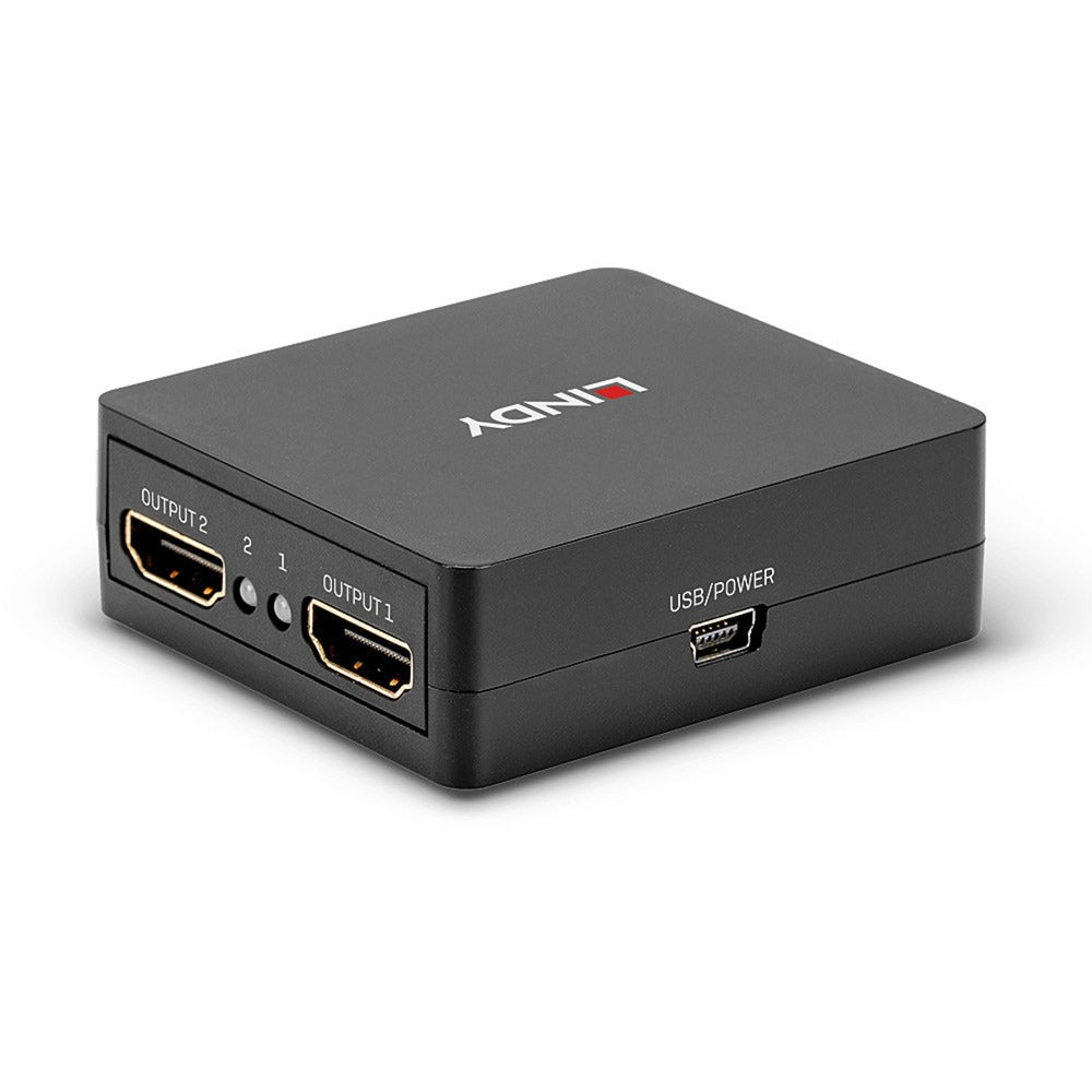 Lindy 2 Port HDMI Splitter 18Gbps (schwarz)