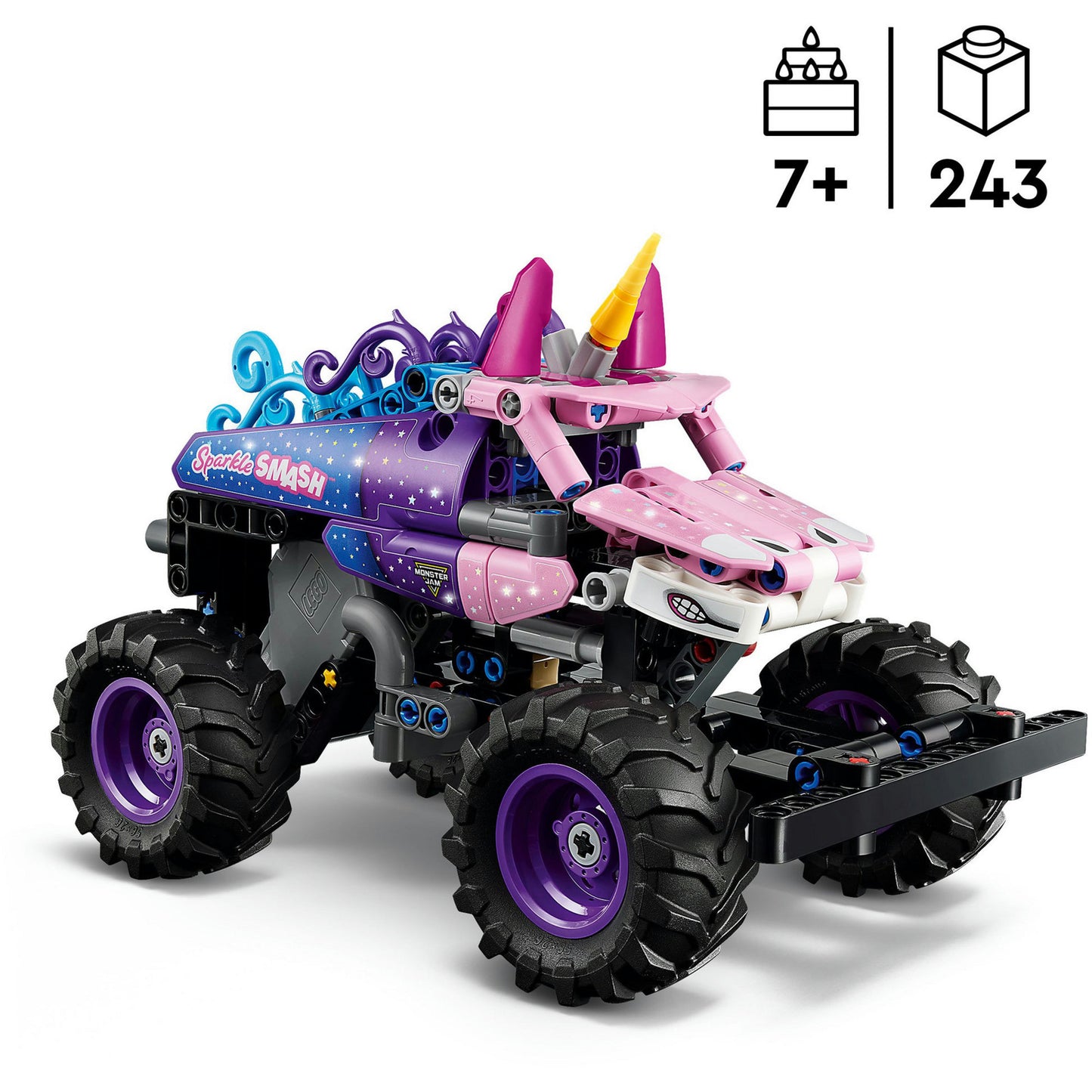 42220 Technic Monster Jam Sparkle Smash mit Rückziehmotor, Konstruktionsspielzeug