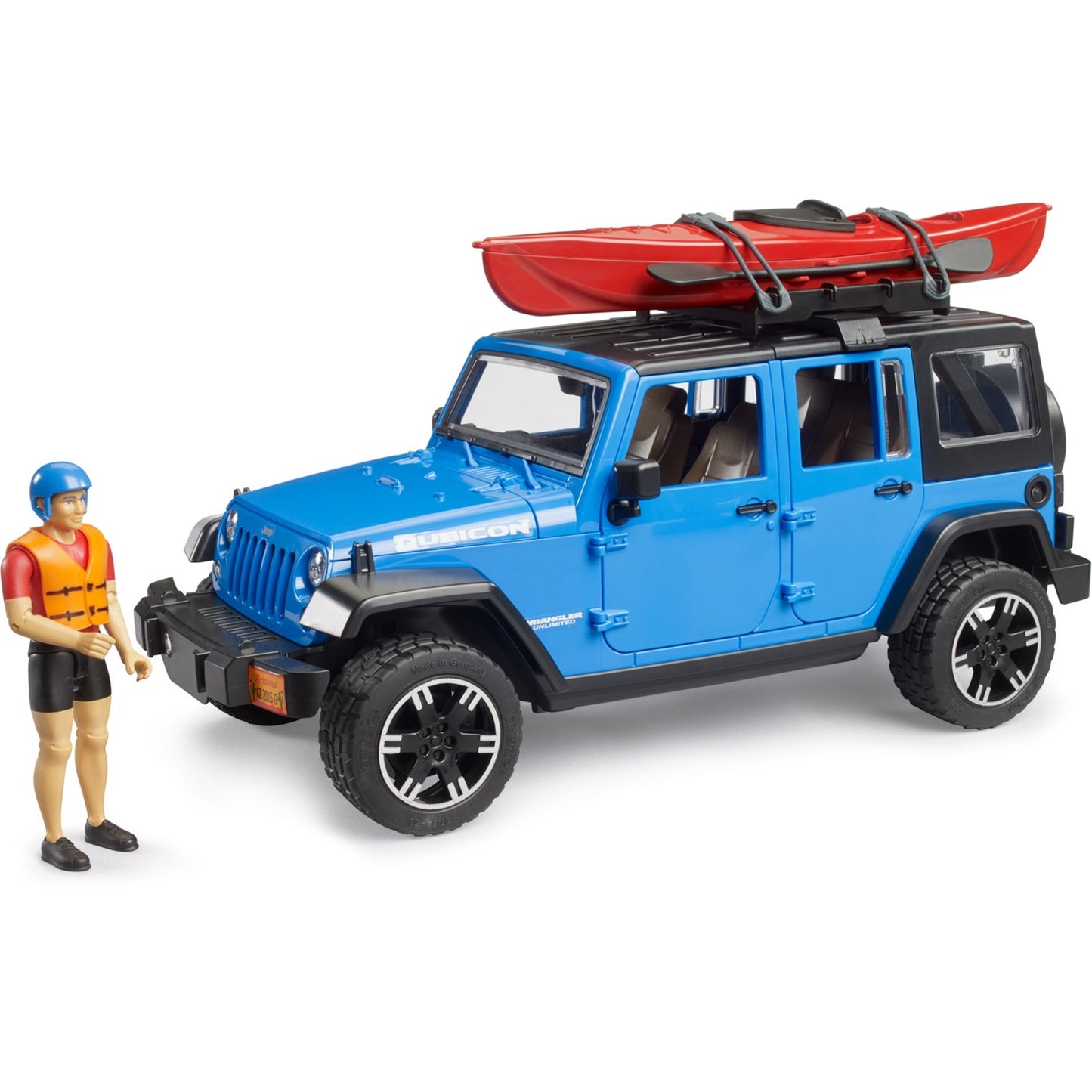 bruder Jeep Wrangler Rubicon Unlimited mit Kajak und Figur, Modellfahrzeug