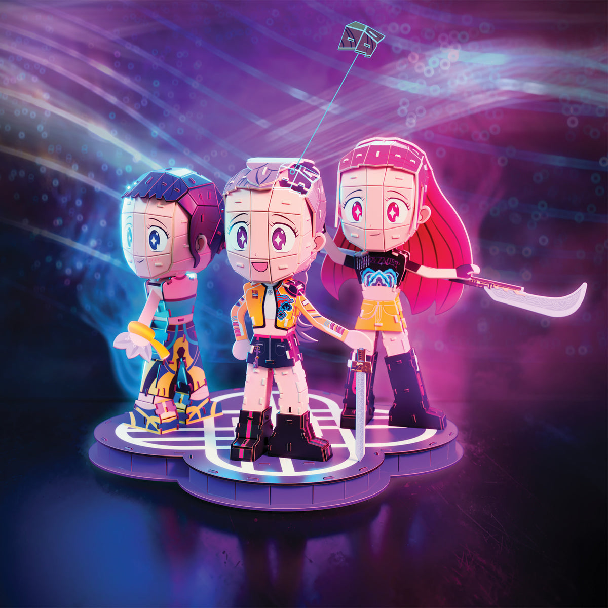 4D Build - K-Pop Demon Hunters - Huntr/x Chibis,, Modellbau