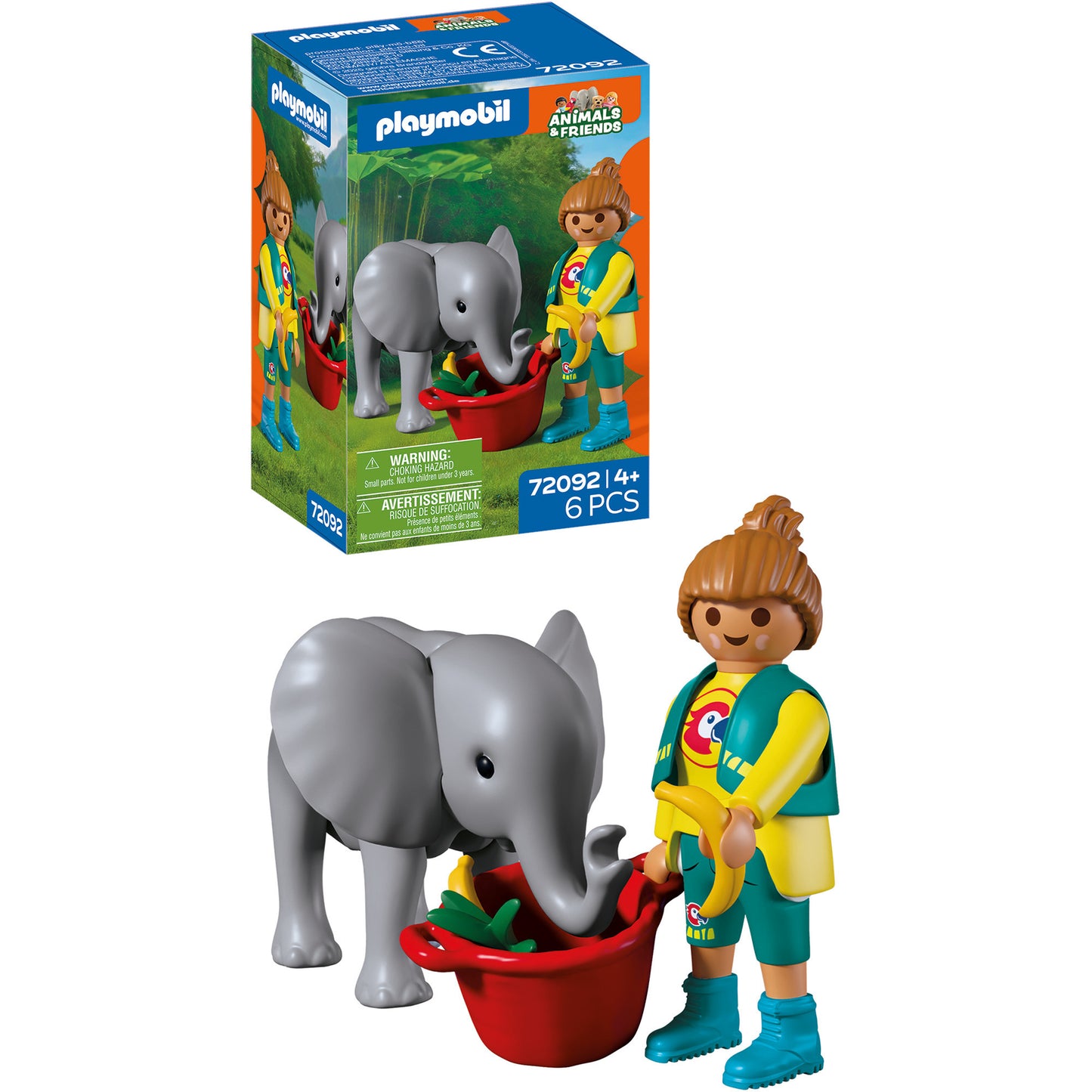 72092 Animals & Friends Zoo: Elefantenbaby und Pflegerin, Konstruktionsspielzeug