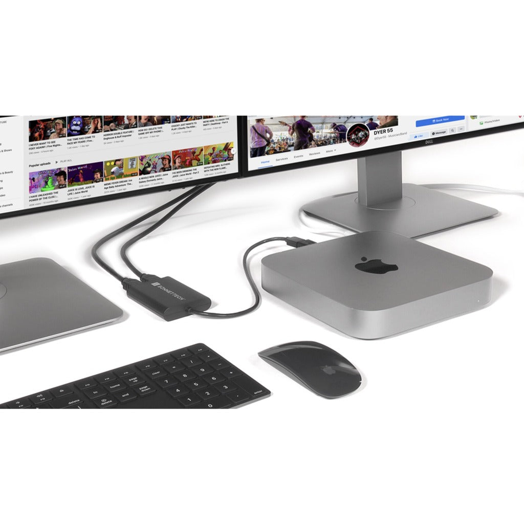 Sonnet USB DisplayLink Adapter, USB-A Stecker > Dual 4K HDMI (schwarz, 30cm, für M1 und M2 Macs)