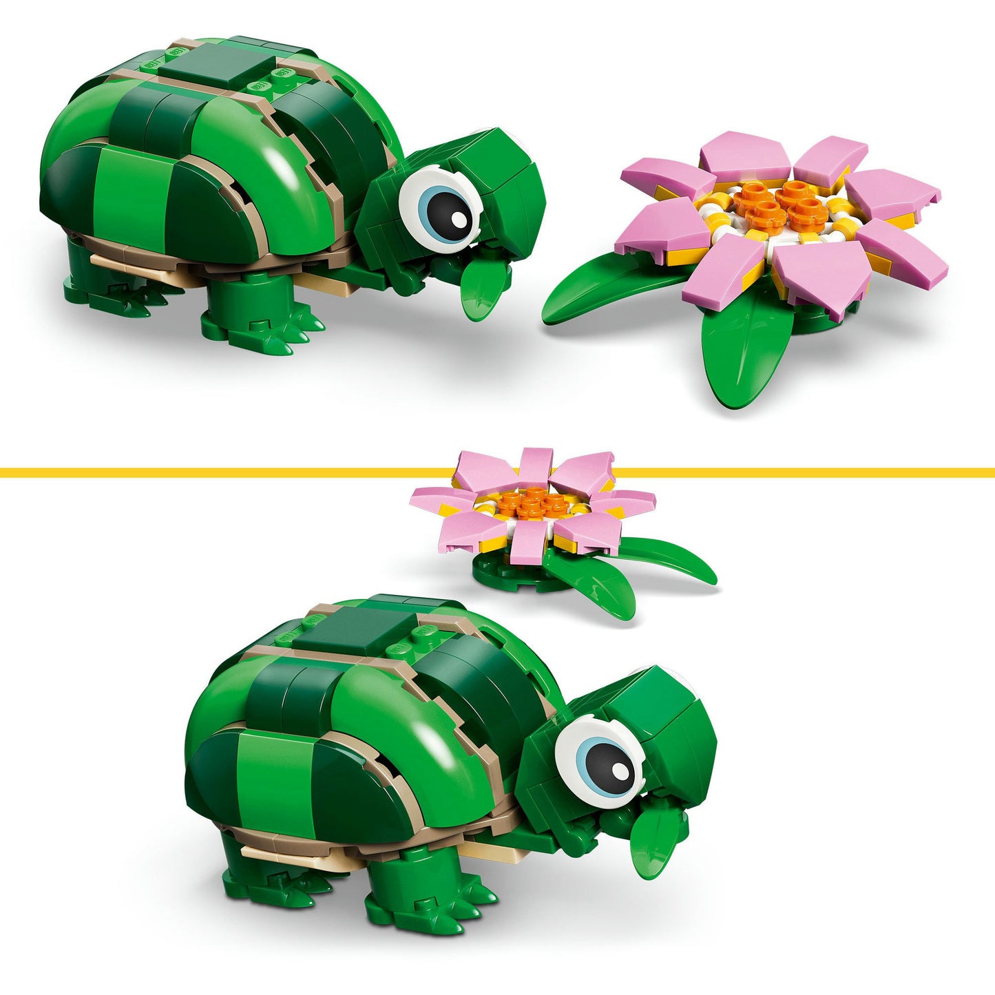 31377 Creator 3-in-1 Schildkröte mit Seerose, Konstruktionsspielzeug
