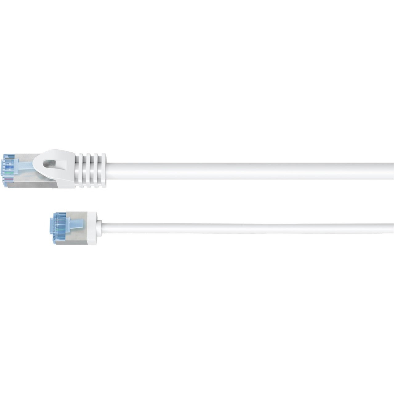 Goobay Ultraflexibles Cat.6a Patchkabel slim, U/FTP (weiss, 5 Meter, extrakurze Stecker)
