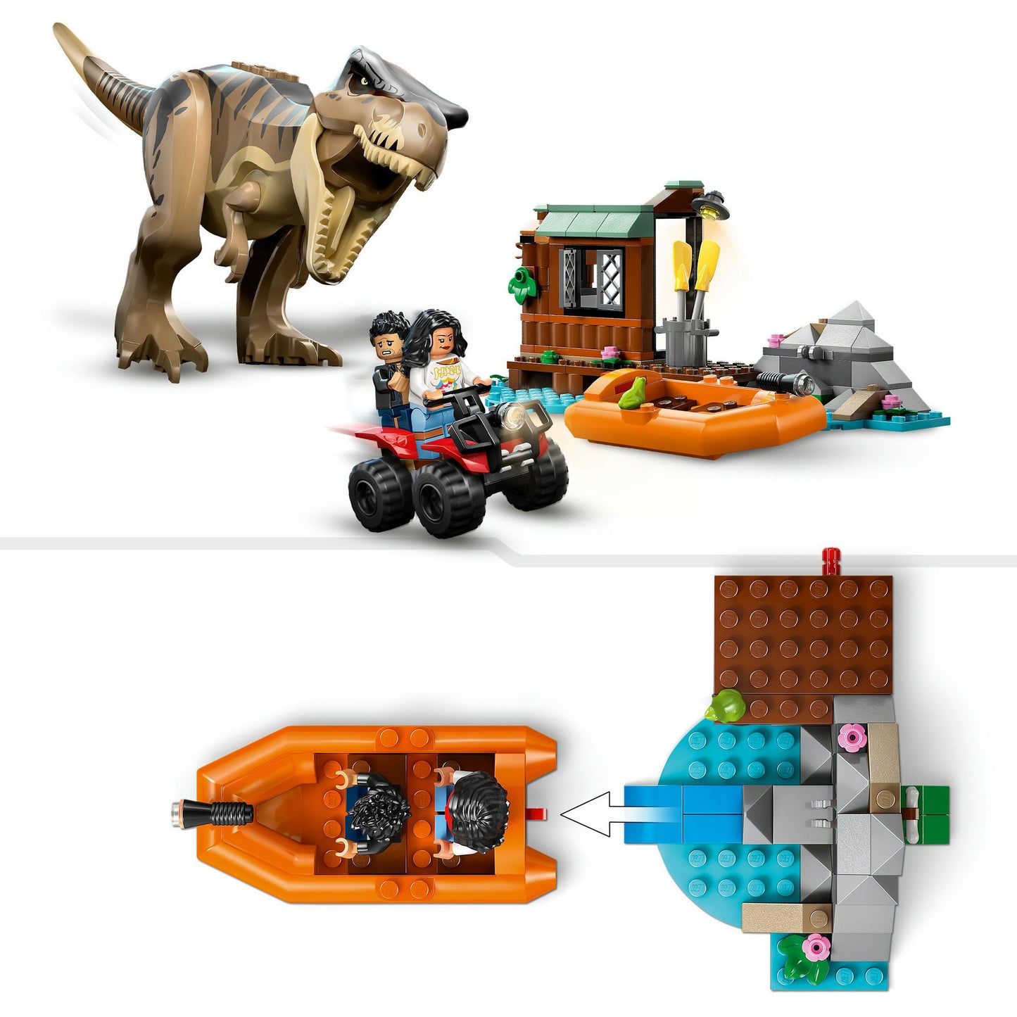 76975 Jurassic World Flucht vor dem T.Rex, Konstruktionsspielzeug