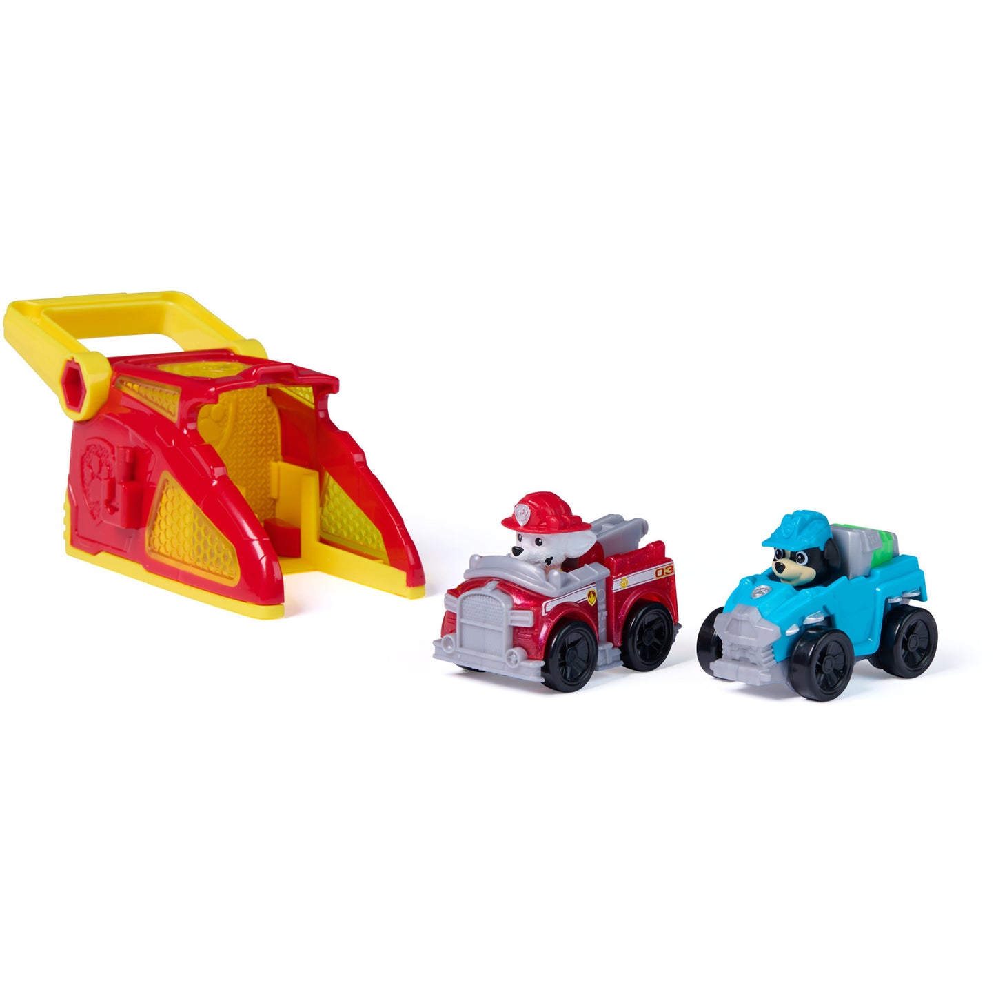 Paw Patrol - Pup Squad Launcher mit Marshall und Rex Fahrzeugen, Spielfahrzeug