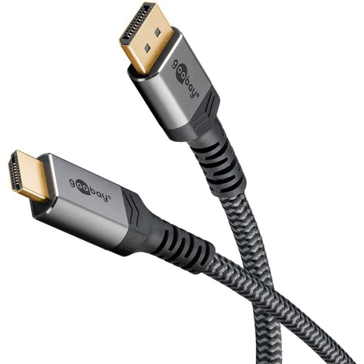 Goobay Plus DisplayPort > HDMI Adapterkabel, 4K @ 60Hz (grau, 3 Meter)