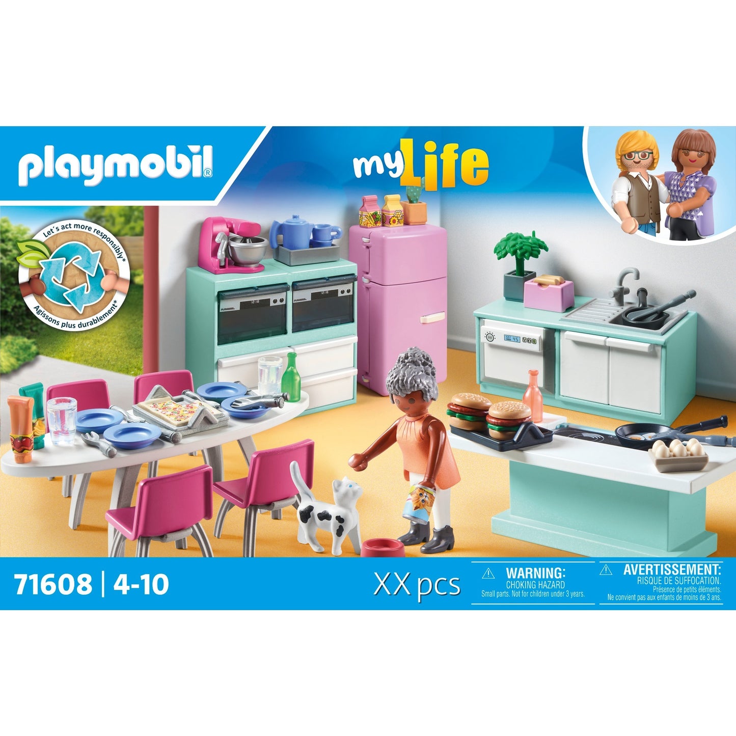 PLAYMOBIL 71608 My Life Küche mit Essplatz, Konstruktionsspielzeug