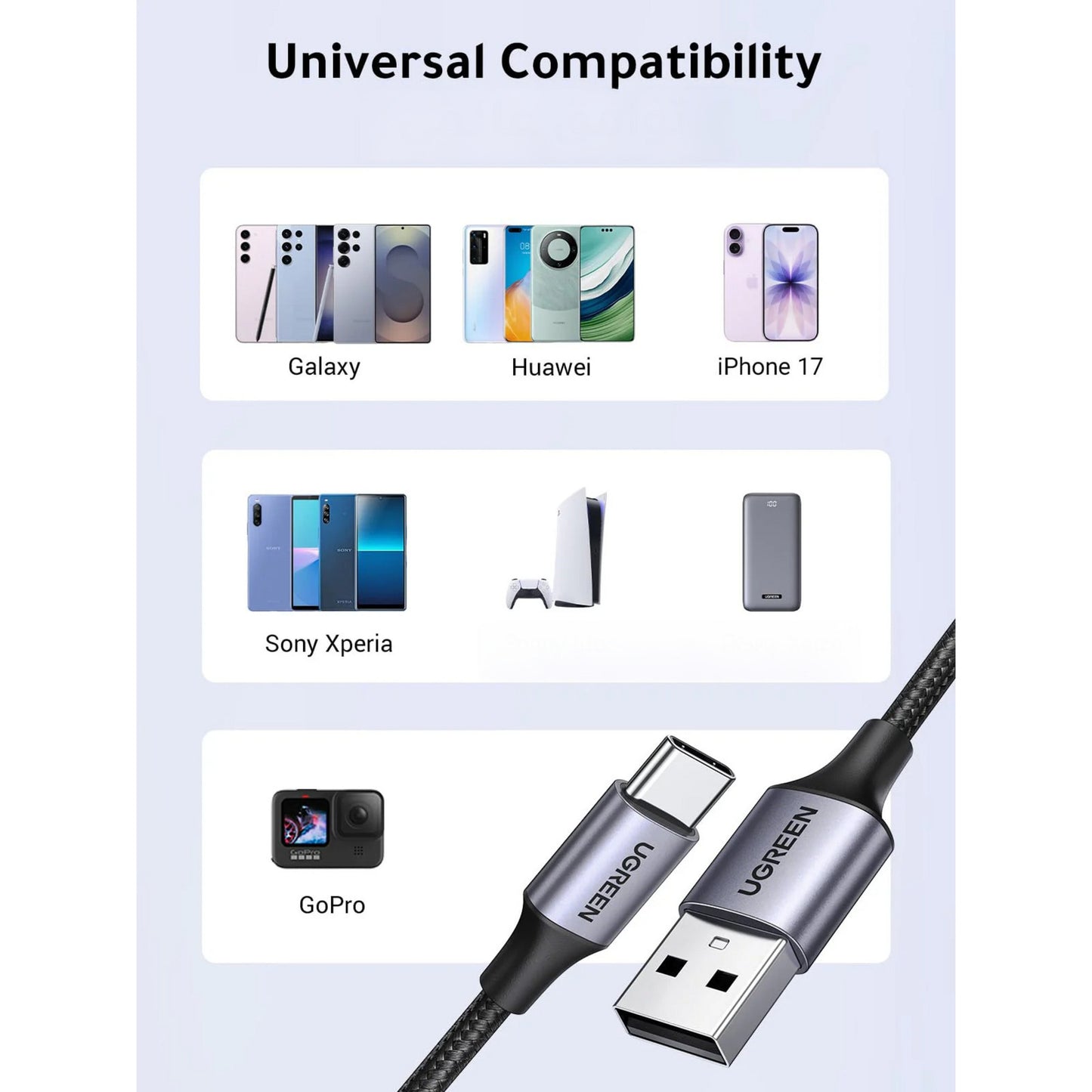 US288 USB-A auf USB-C Lade- und Datenkabel