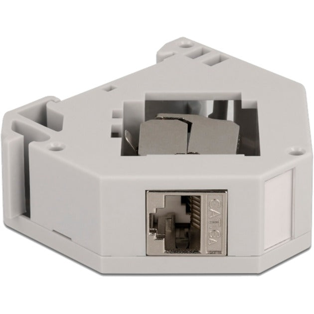 DeLOCK Hutschienenadapter mit Keystone-Modul RJ-45 > Cat.6a LSA (grau)