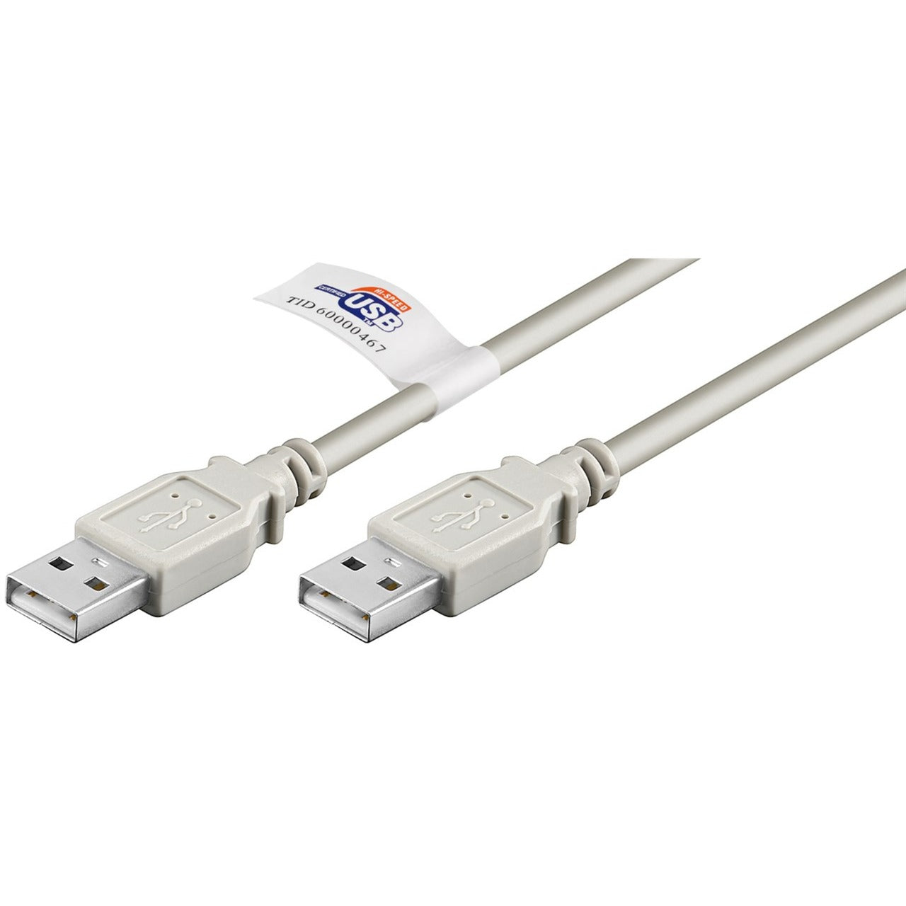 Goobay USB 2.0 Kabel, USB-A Stecker > USB-A Stecker (grau, 2 Meter, mit USB Zertifikat)