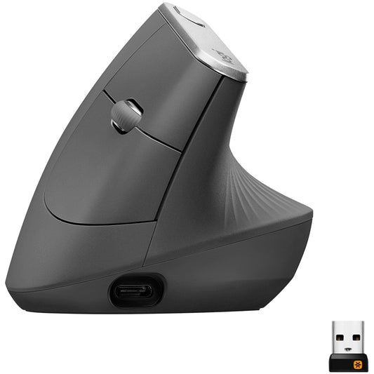 Logitech MX Vertical (schwarz/silber, 2,4-GHz-Unifying, Bluetooth, kompatibel mit PC/Mac/iPadOS)