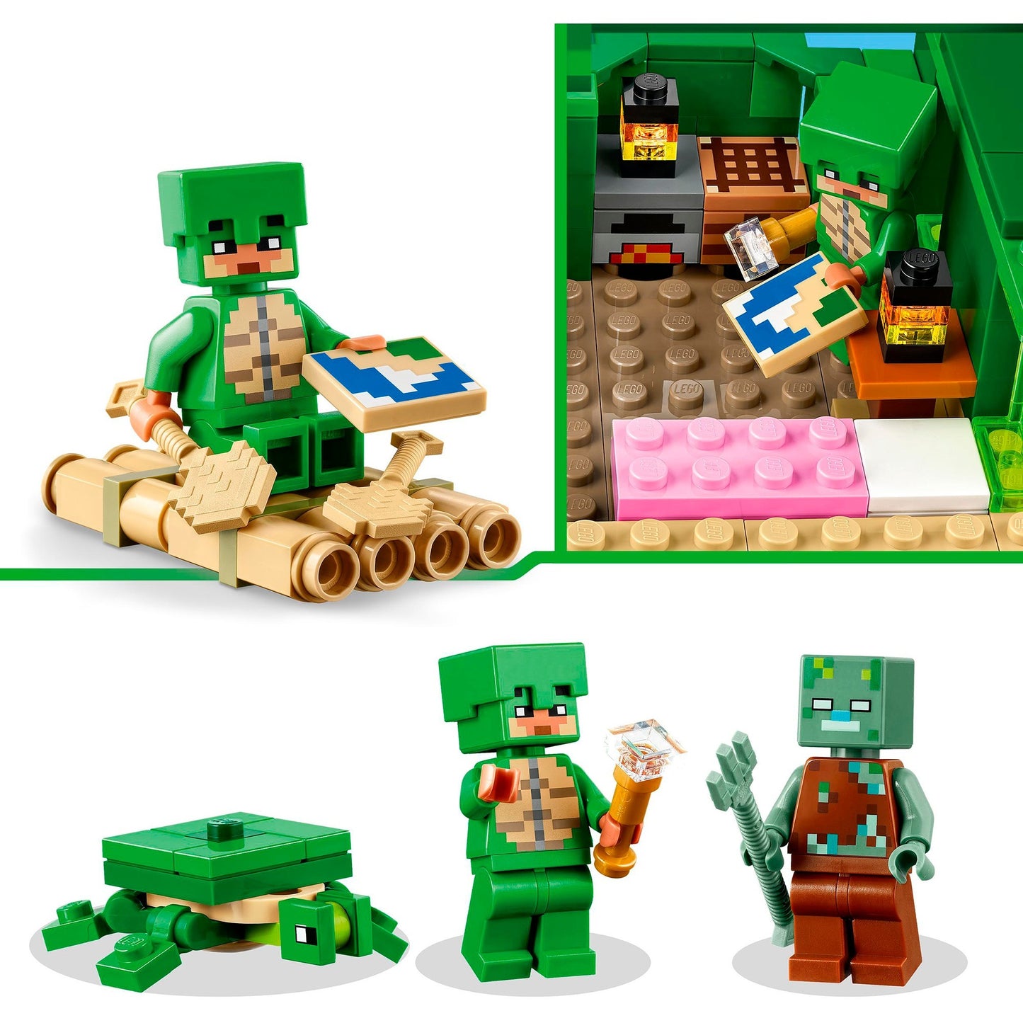 LEGO 21254 Minecraft Das Schildkrötenstrandhaus, Konstruktionsspielzeug