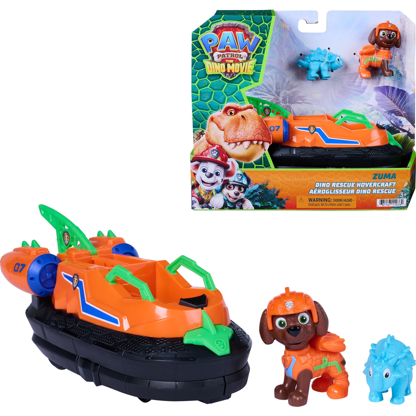 Paw Patrol: Der Dino Film - Zumas Dino-Rettungs-Hovercraft, Spielfahrzeug