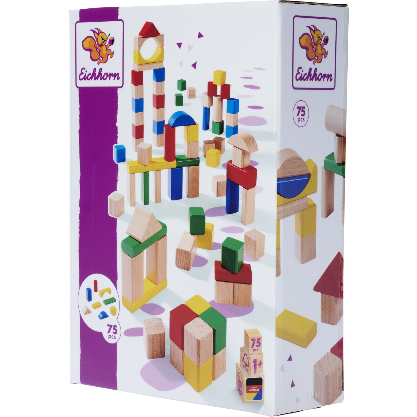 Holzbausteine Bunt/Natur, Konstruktionsspielzeug