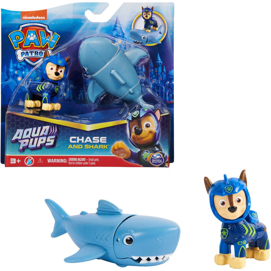 Spinmaster Paw Patrol Aqua Pups - Hero Pups-Set mit Chase-Welpenfigur und Hai-Figur