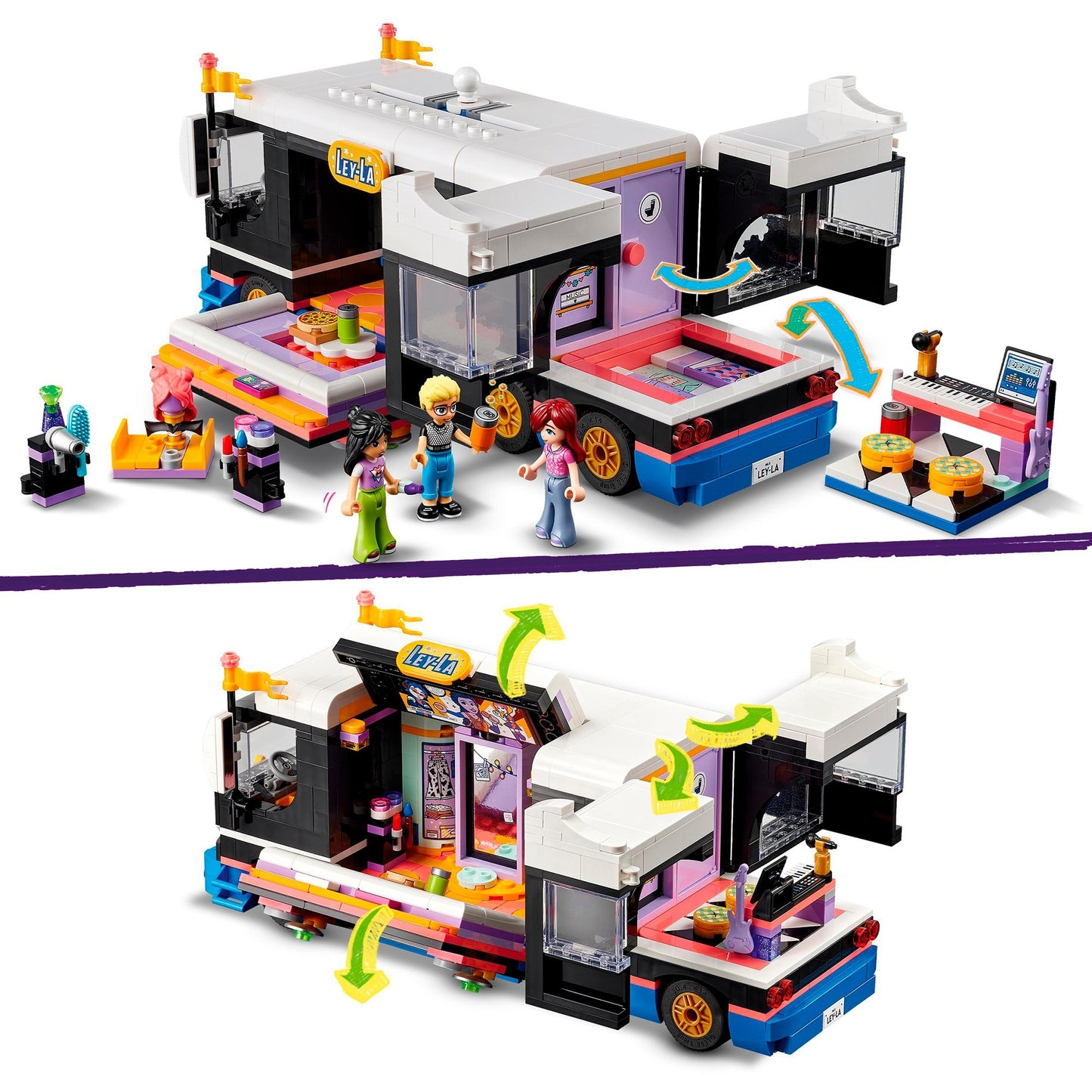 LEGO 42619 Friends Popstar-Tourbus, Konstruktionsspielzeug