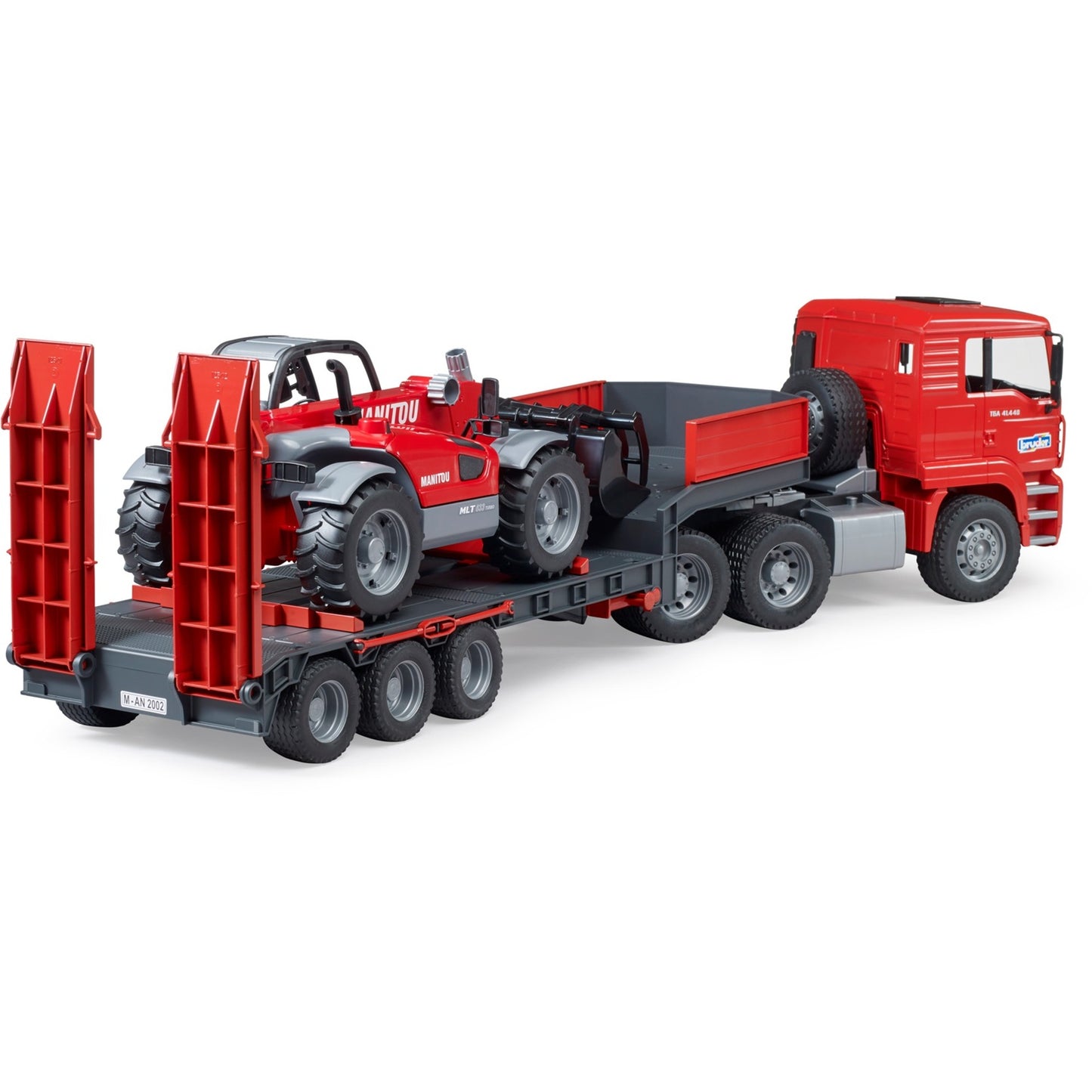 BRUDER MAN TGA Tieflader mit Manitou Teleskoplader MLT 633